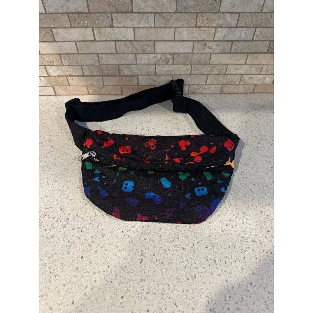 Disney Parks Rainbow Ombré Belt Bag fanny pack attractions snacks icons pride